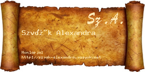 Szvák Alexandra névjegykártya